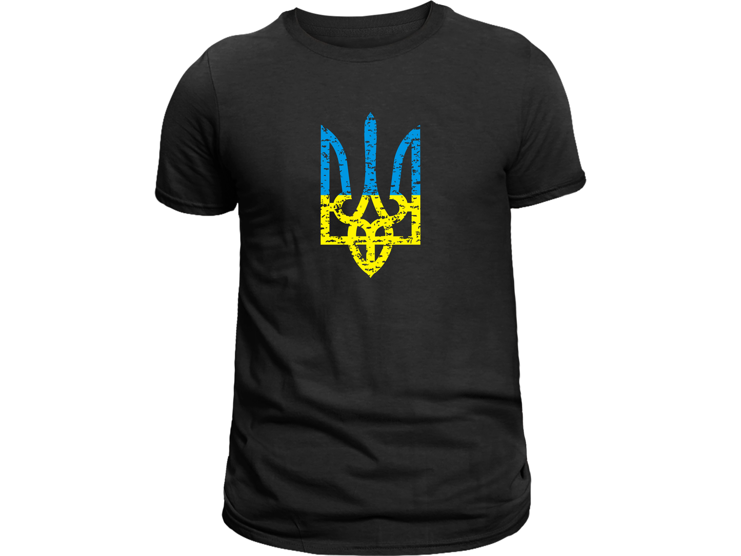 PRE-ORDER Adult T-shirt with the print Blue and yellow trident Ukrainian coat of arms (gerb)