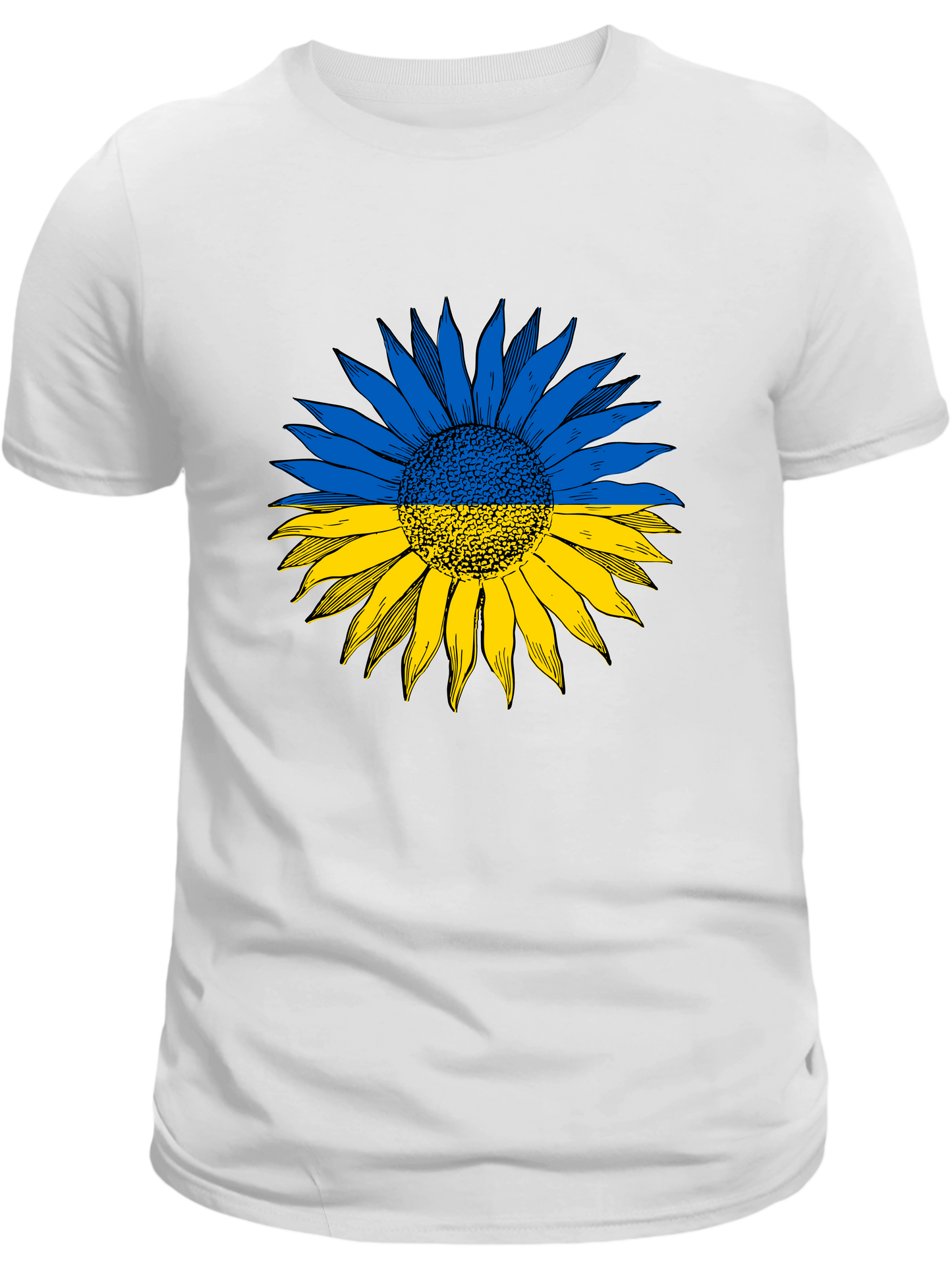 PRE-ORDER Adult T-shirt with the print Blue and Yellow Sunflower