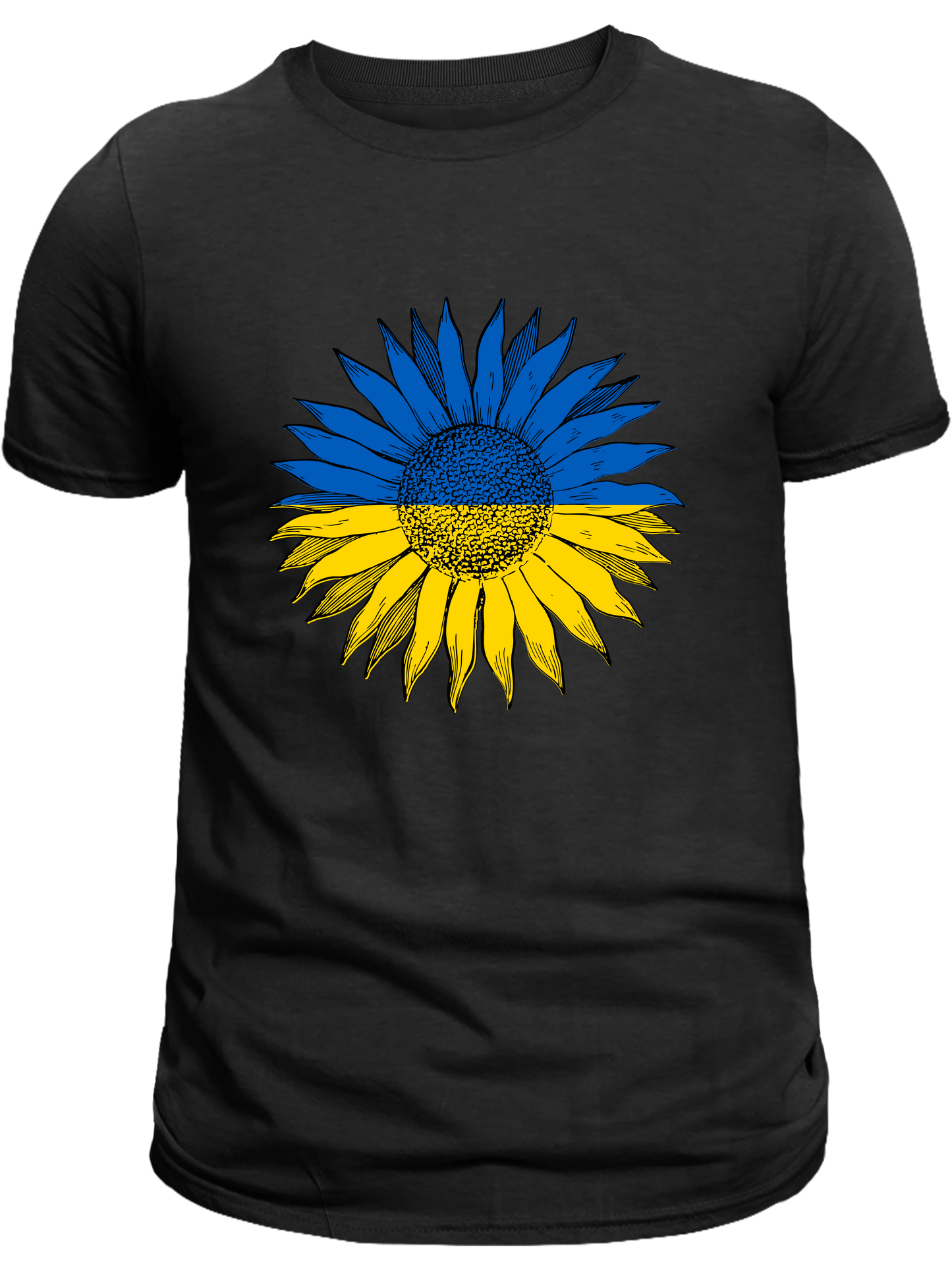 PRE-ORDER Adult T-shirt with the print Blue and Yellow Sunflower