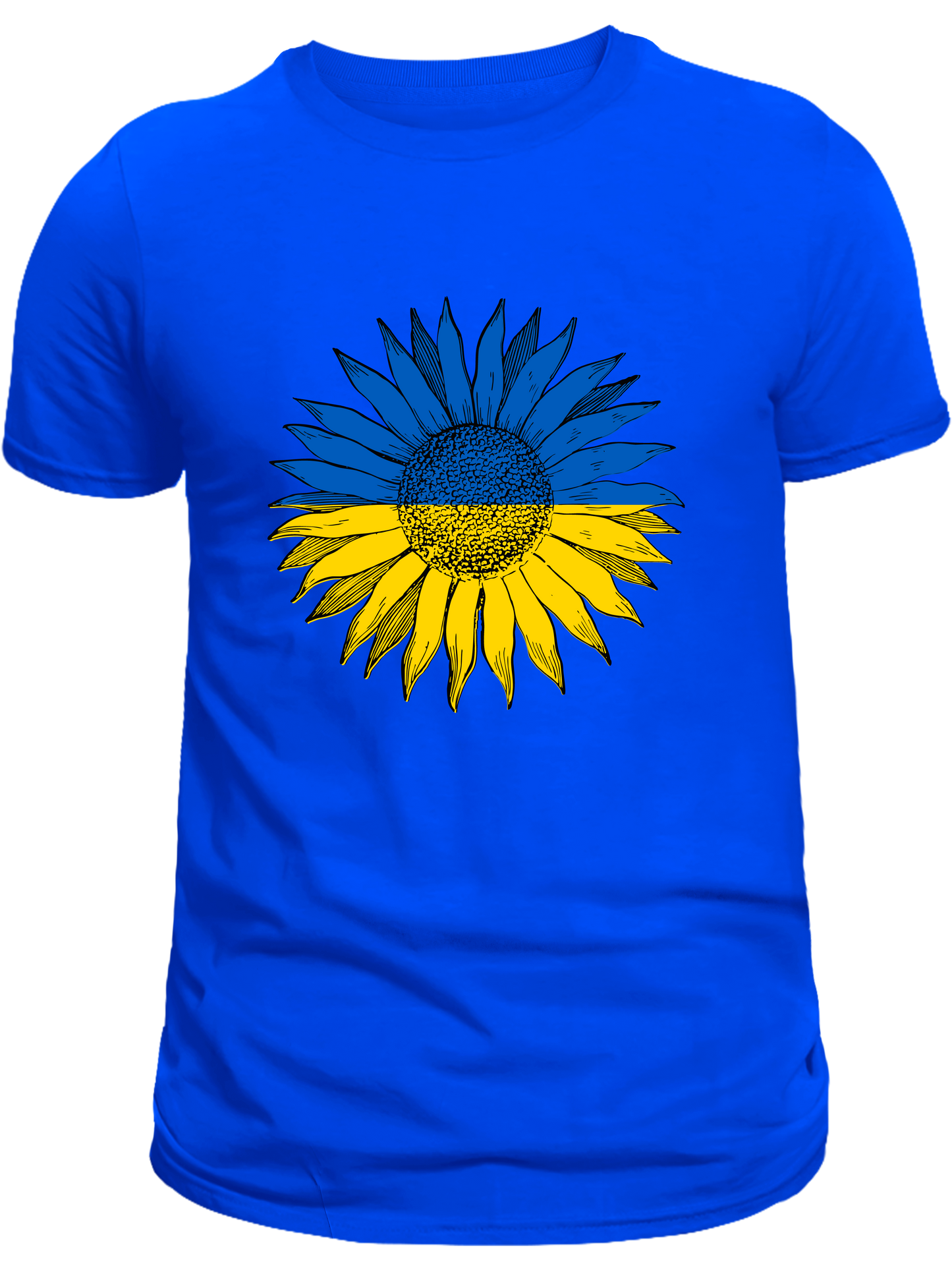 PRE-ORDER Adult T-shirt with the print Blue and Yellow Sunflower