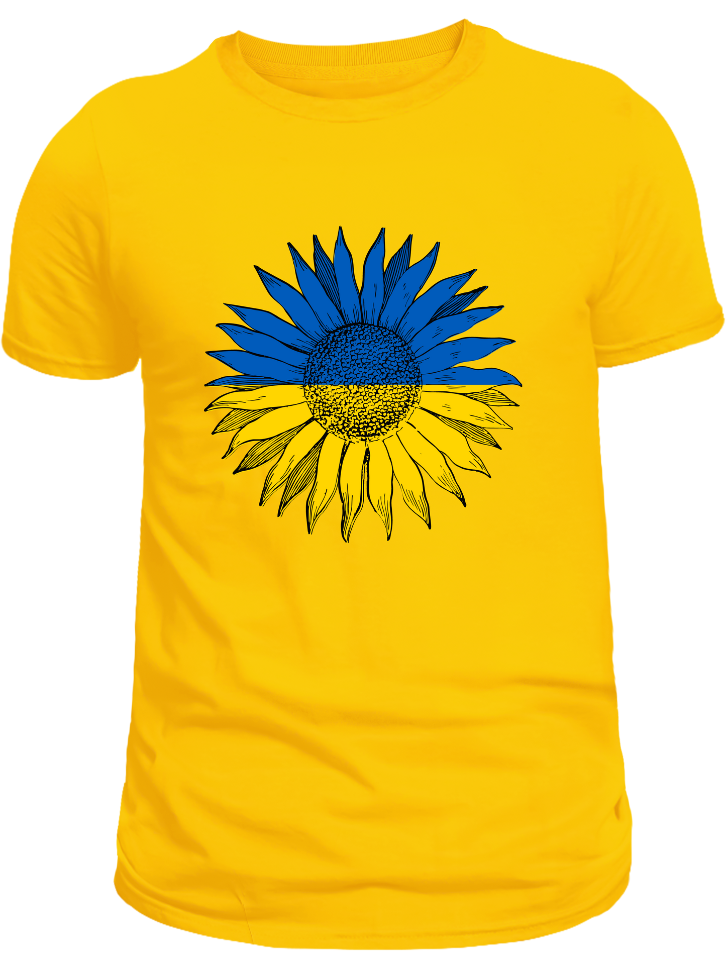 PRE-ORDER Adult T-shirt with the print Blue and Yellow Sunflower