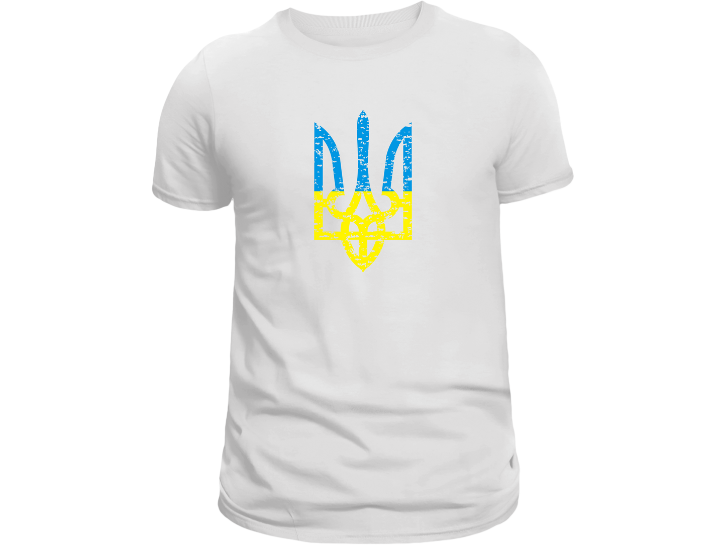 PRE-ORDER Adult T-shirt with the print Blue and yellow trident Ukrainian coat of arms (gerb)