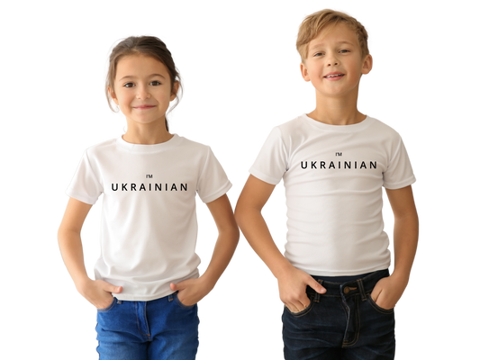 PRE-ORDER Youth T-shirt with the print I'M UKRAINIAN