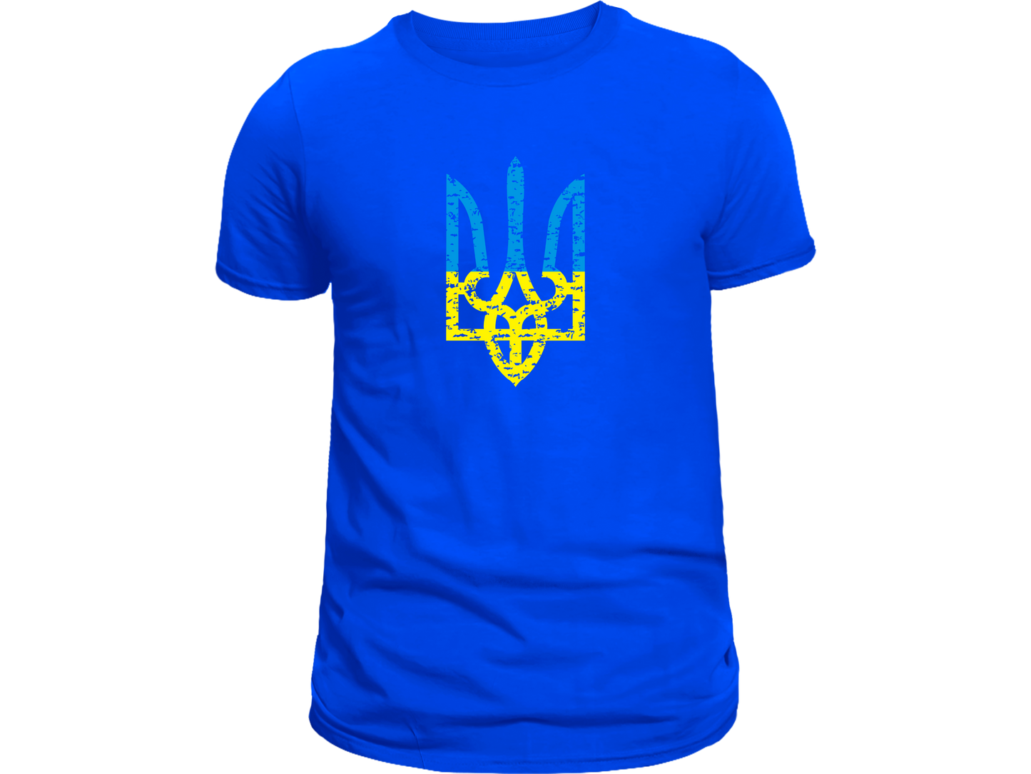 PRE-ORDER Woman T-shirt with the print Blue and yellow trident Ukrainian coat of arms (gerb)