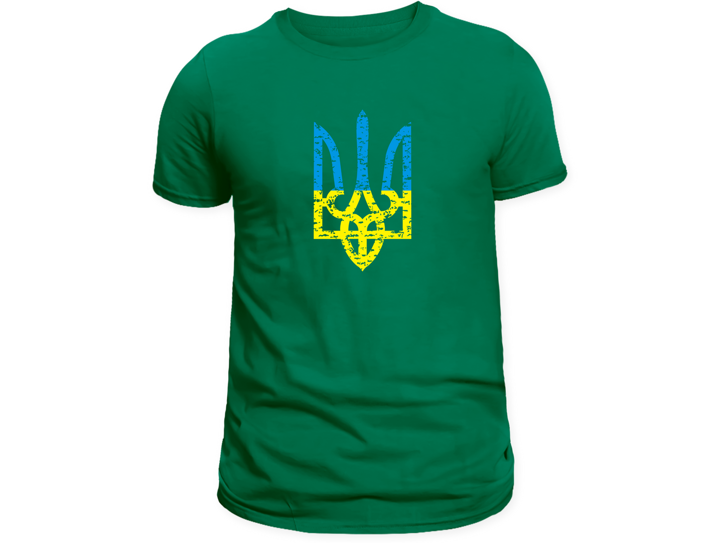 PRE-ORDER Adult T-shirt with the print Blue and yellow trident Ukrainian coat of arms (gerb)